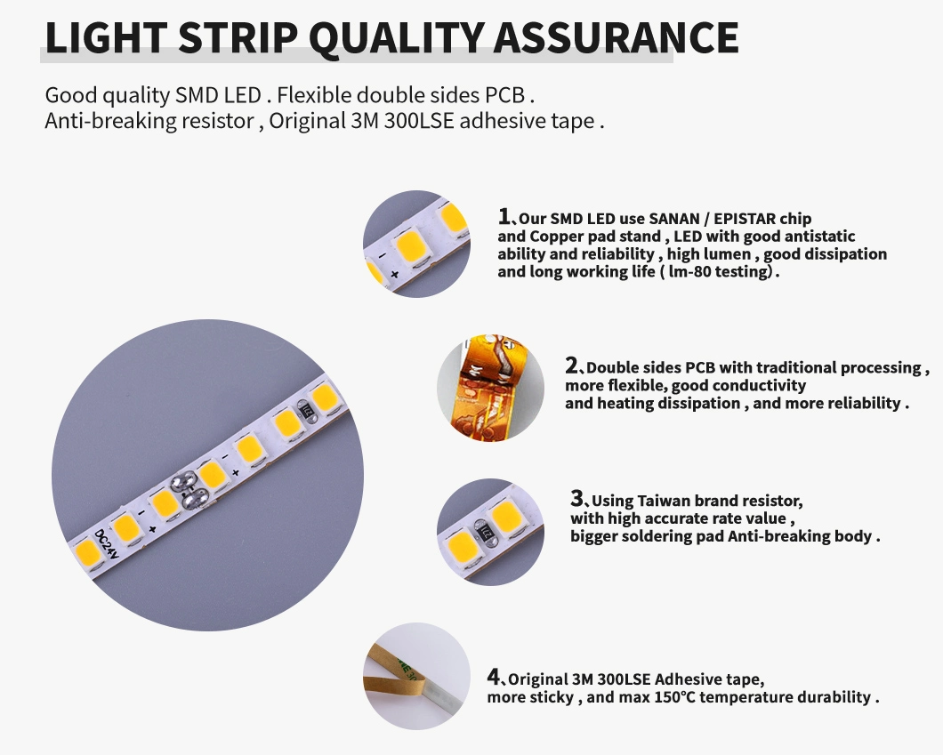 High Bright Flexible LED Strip 2835 120LED/M 5mm PCB Width